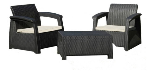 Juego De Living Exterior Voss 2000 Set Roma Selectogar Estructura Gris