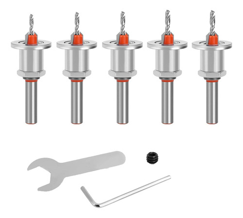 Juego De Brocas Avellanadas De 5 Piezas, Juego De Brocas Ave
