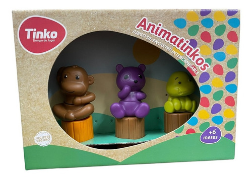 Imagen 1 de 1 de Animalitos Con Tronquitos Juego Encastre Goma Tinko 8101