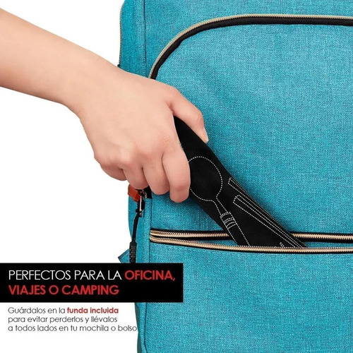 Wa Juego De Cubiertos De 3 Piezas, Estuche De Transporte De