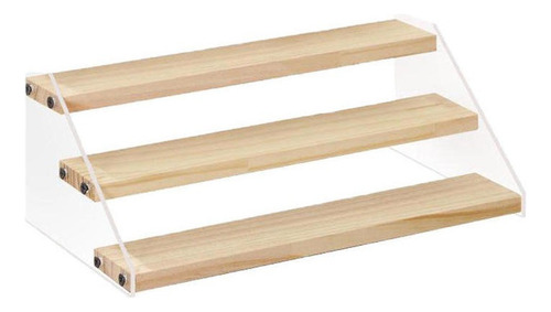 De Estante De Exhibición De Madera Maciza Acrílica De 3