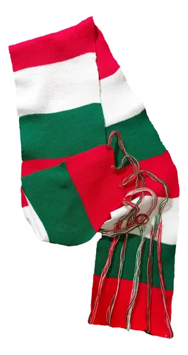 Bufanda En Hilo Tres Rayas Navideña Navidad Tricolor X10