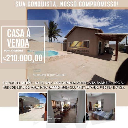 Imagem 1 de 14 de Casa 2 Quartos, Área Gourmet E Piscina Em Unamar | Jmc.05
