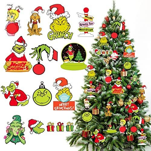 Adornos Para Árbol De Navidad, 24 Dijes Colgantes De Fieltro