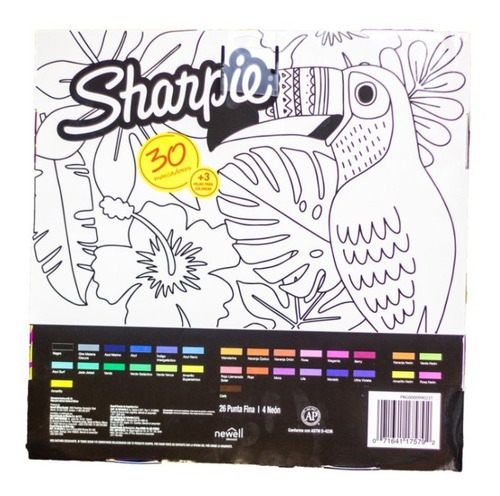 Sharpie Jungla 30 Marcadores + Libro Para Colorear Adix