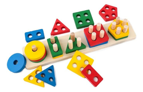 Rompecabezas Bloques De Madera Para Niños, Juegos Didactico