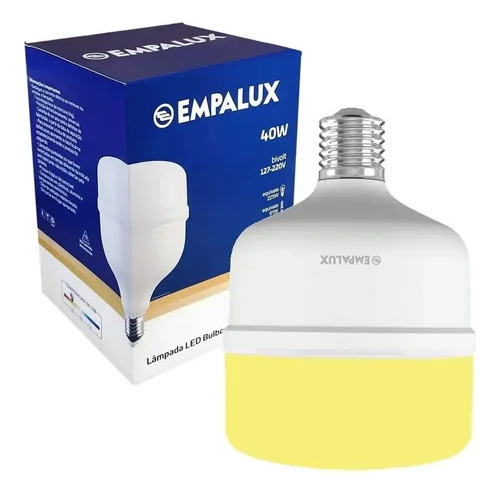 Lâmpada Bulbo Led Alta Potência 40w E27 Quente Raro Empalux Cor da luz Branco quente 2400k Bivolt