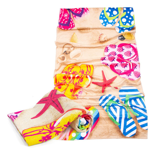 Kit de 2 toallas de playa gigantes con estampado de begonias marinas de 76 x 1,52 cm