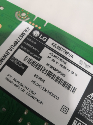 Lg 43lm5770pua Eax68209007 (1.0) Main (Usado)