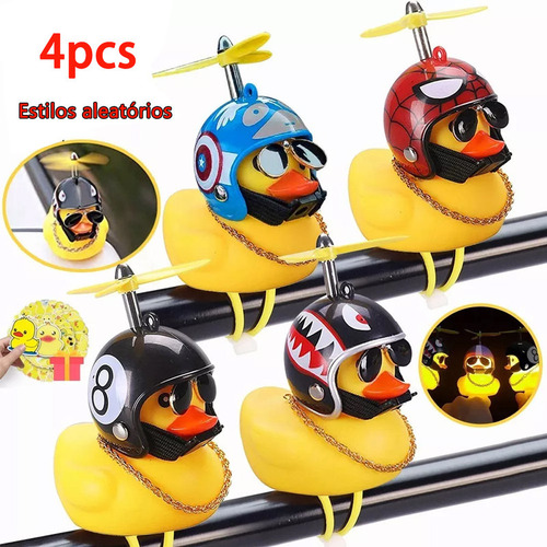 Adorno Para Motocicleta I Yellow Duck Helmet, 4 Unidades