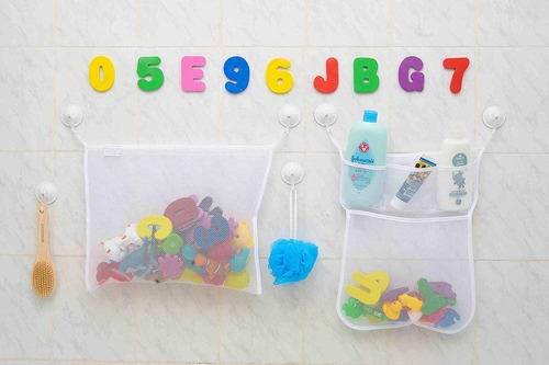 Imagen 4 de 8 de Comfylife 2 X Organizador De Juguetes De Ba?o De Malla + 6 G