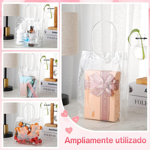 20 Unidades De Sacolas De Presente De Pvc Transparente,