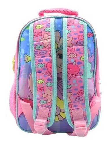 Mochila Simones Espalda 12 Pulgadas Unicornio Hada Brillos Color Sirena