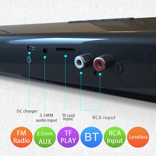 Barra De Som Sem Fio Bs-28b De 20 W Com, Tws, Fm, Usb E Cont