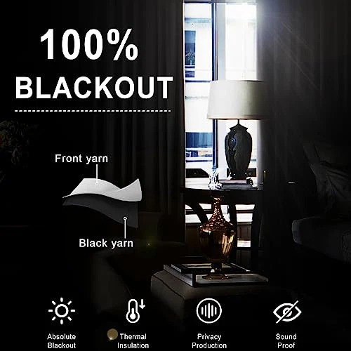 Cortinas 100% Blackout Largas 140x230cm Tres Capas Hogar Blanco