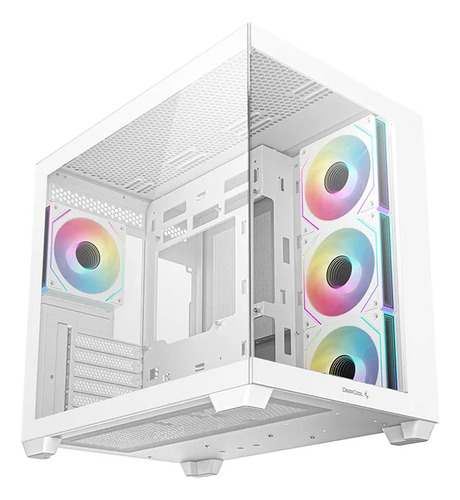 Gabinete Deepcool Cg530 4f Doble Cámara Panorámico 4 Fans W Blanco