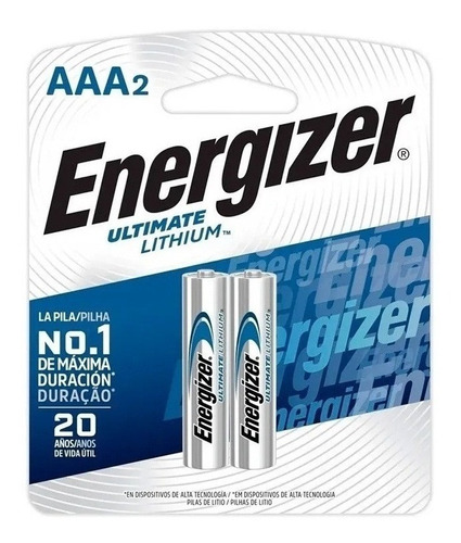 Pilha Aa Energizer Ultimate Lithium L91 Cilíndrica  -2 Un