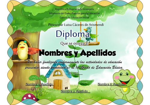 Kit Imprimible Diplomas Infantiles Preescolar Editable