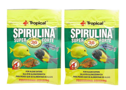 Kit 2 Unidades Ração Spirulina Super Forte 12g Tropical