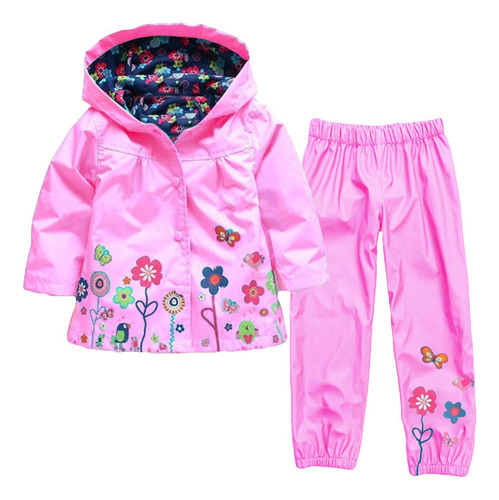 Traje De Ropa Para Niños Pequeños, Abrigo Floral De Manga La