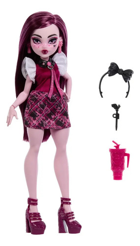Monster High Muñeca Look Uniforme Monstruoso Draculaura