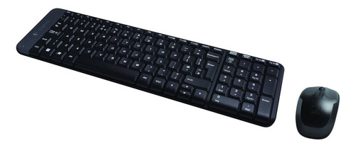 Kit De Teclado E Mouse Sem Fio Logitech Mk220 Português Br Preto Preto