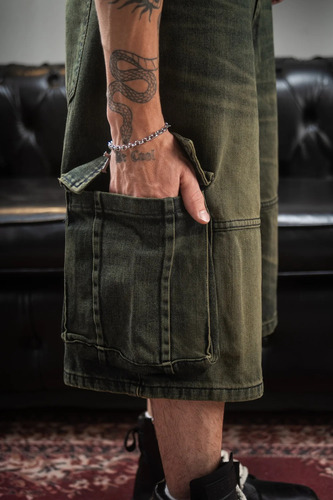 Bermuda Larga Baggy Jean Hombre Talles Especiales