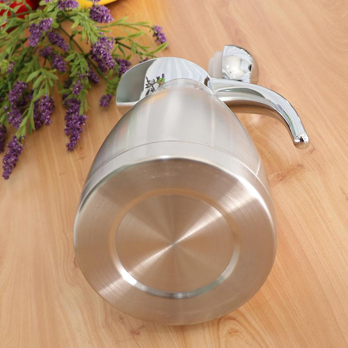 2x1.5l Acero Inoxidable Doble Pared Aislada Cafetera Plata