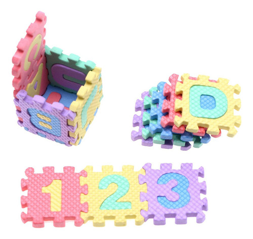 Tapete De Juego Puzzle, 36 Piezas, Alfabeto, Número Espuma