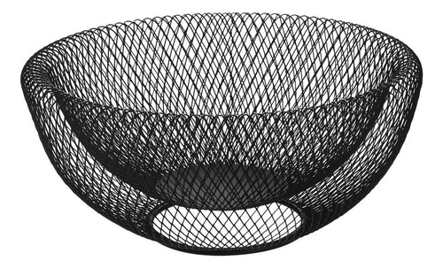 Fruteira Cesta Redonda Aramado 30 Cm De Mesa