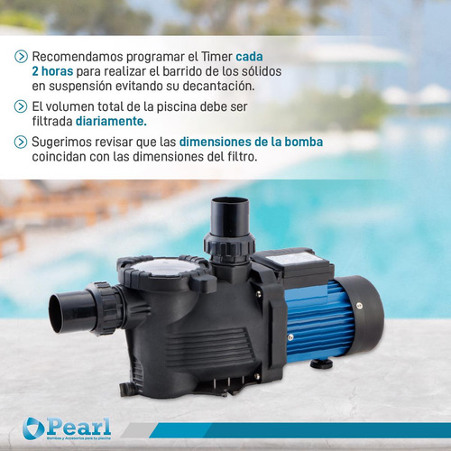 Imagen 3 de 12 de Bomba Pileta Autocebante Pearl Mini Pool 50m 60000 Lts 0.55h
