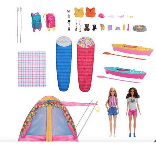 Barbie Dia De Campamento 2 Muñecas Y Accesorios (hrg77)