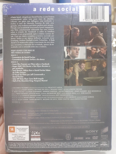 Dvd Duplo, Lacrado, Luva: A Rede Social - Jesse Eisenberg