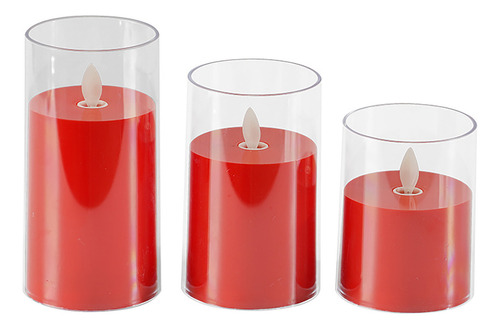 Vela Roja Sin Llama P, Con Forma De Mecha, Led, Funciona Con
