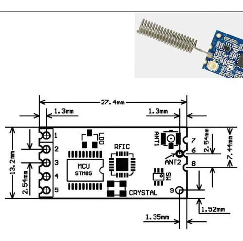 Por 2und Modulo Transceptor Rf Hc Si4438 1000m 433mhz Reempl