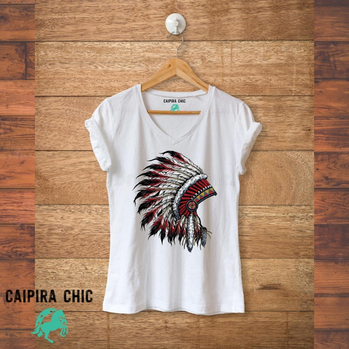 Camiseta Country, Cocar Índio, Unissex - Caipira Chic