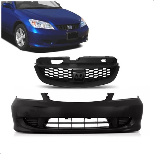 Parachoque Civic 2004 A 2005 Com Grade Modelo Coupe