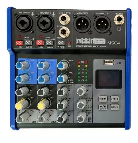 Consola De 4 Canales, Mp3 Rec Effect Mse4 Moon Eleve Music