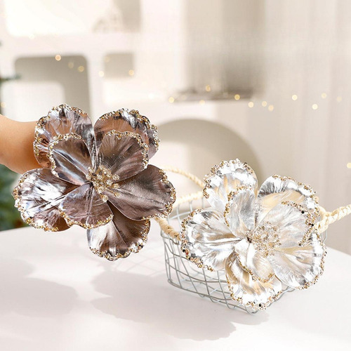 2 Adornos Navideños Artificiales Con Flores Para , Flores