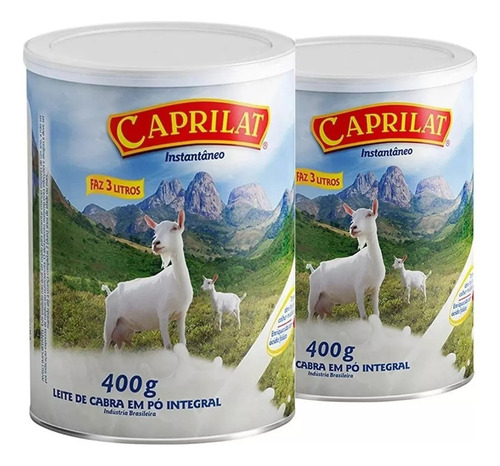 2 Leite De Cabra Em Pó Integral Caprilat 400g