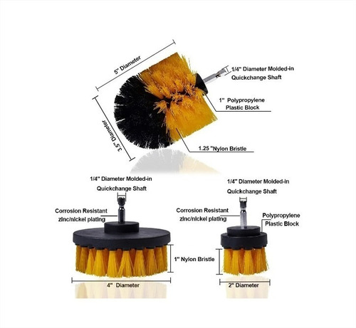 Imagen 3 de 5 de Cepillos De Limpieza Para Taladro Set X40auto Hogar Tapiz
