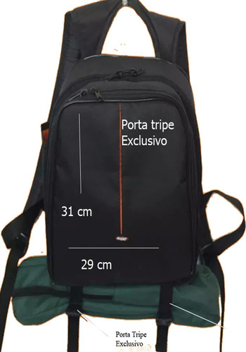Mochila Camera Fotog Lentes Acessór Vmb Ii Canon Nikon Sony