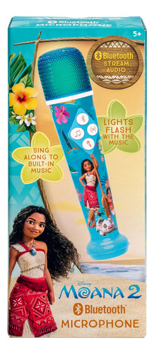 Micrófono De Karaoke Para Niños Bluetooth Con Luces Moana Azul