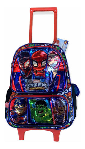 Mochila Avengers Con Carro 2 Diseños