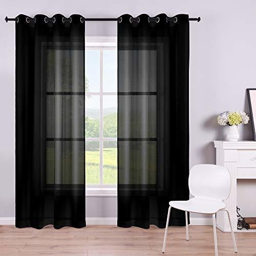 Cortinas Transparentes Negras De 84 Pulgadas De Largo Para S