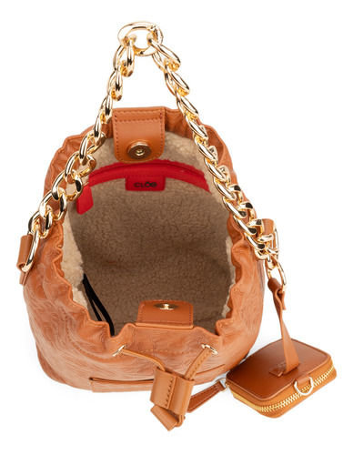 Bolsa Drawstring Cloe Lebenil Mediana Color Marrón