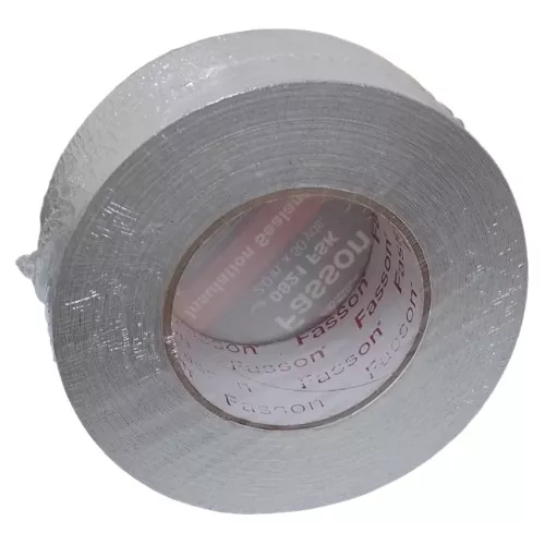 Cinta Aluminio Reforzada Para Ductos 2 PuLG Fasson 0821 Fsk