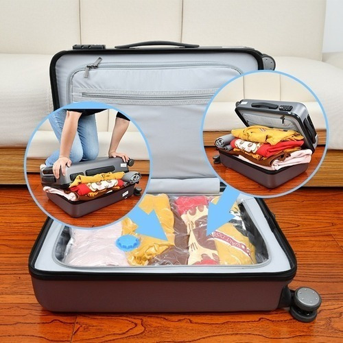 Imagen 4 de 7 de Bolsa De Vacio Para Ropa Organizadora 80 X 120 Cm