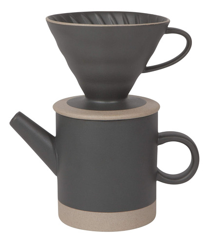 Taza Now Pour Over Coffee De Gres Negro Mate, 1 Unidad (paqu