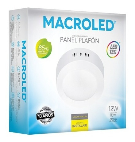 Plafón Led Redondo De Aplicar 12w Luz Fría Cálida Macroled